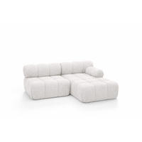 ECKSOFA L-Form Mini II Modular, Bouclé-Stoff Abriamo, Ecru, Rechts, Selia - Ecru, Holz (190/160cm) - Kaiser Möbel