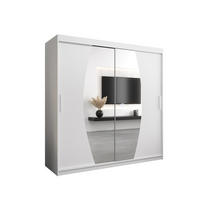 SCHWEBETÜRENSCHRANK 200/200/62 2-türig - Silberfarben/Weiß, Holz/Kunststoff (200/200/62cm) - MÖBEL KRYSPOL