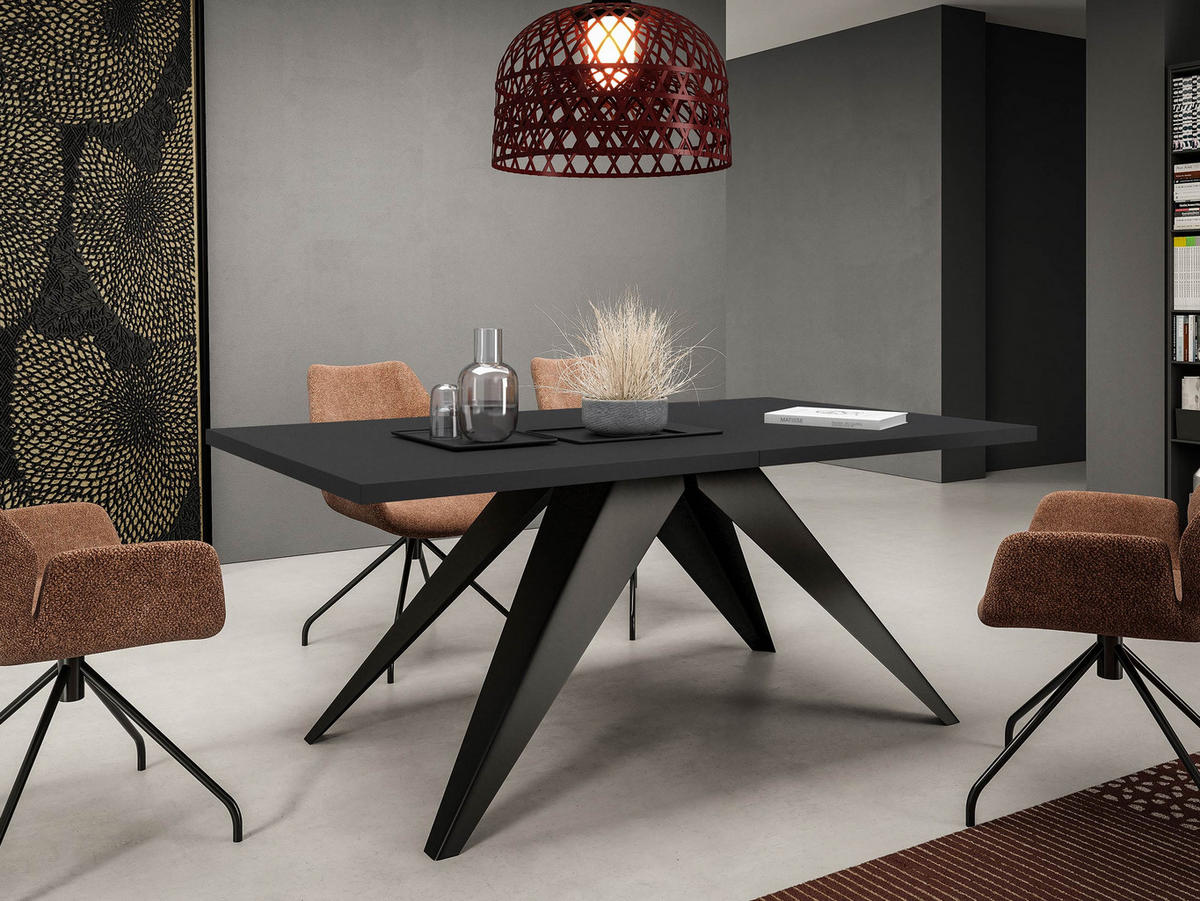 TISCH Vento 100 Ausziehbar - Schwarz, Holzwerkstoff/Metall (80/140/76cm) - MIRJAN24
