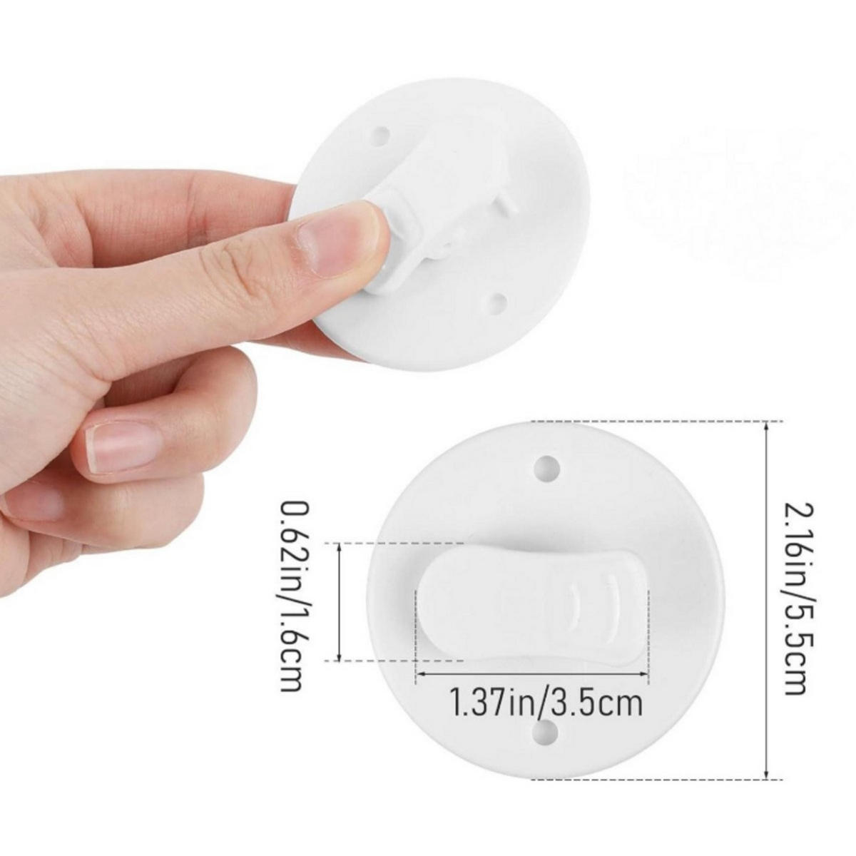 DUSCHVORHANGKLAMMERN 8er-Set Weiß ABS 5,5 x 5,5 cm selbstklebend winddicht wasserdicht - Weiß, Kunststoff (5.5/5.5cm) - MCBOSON