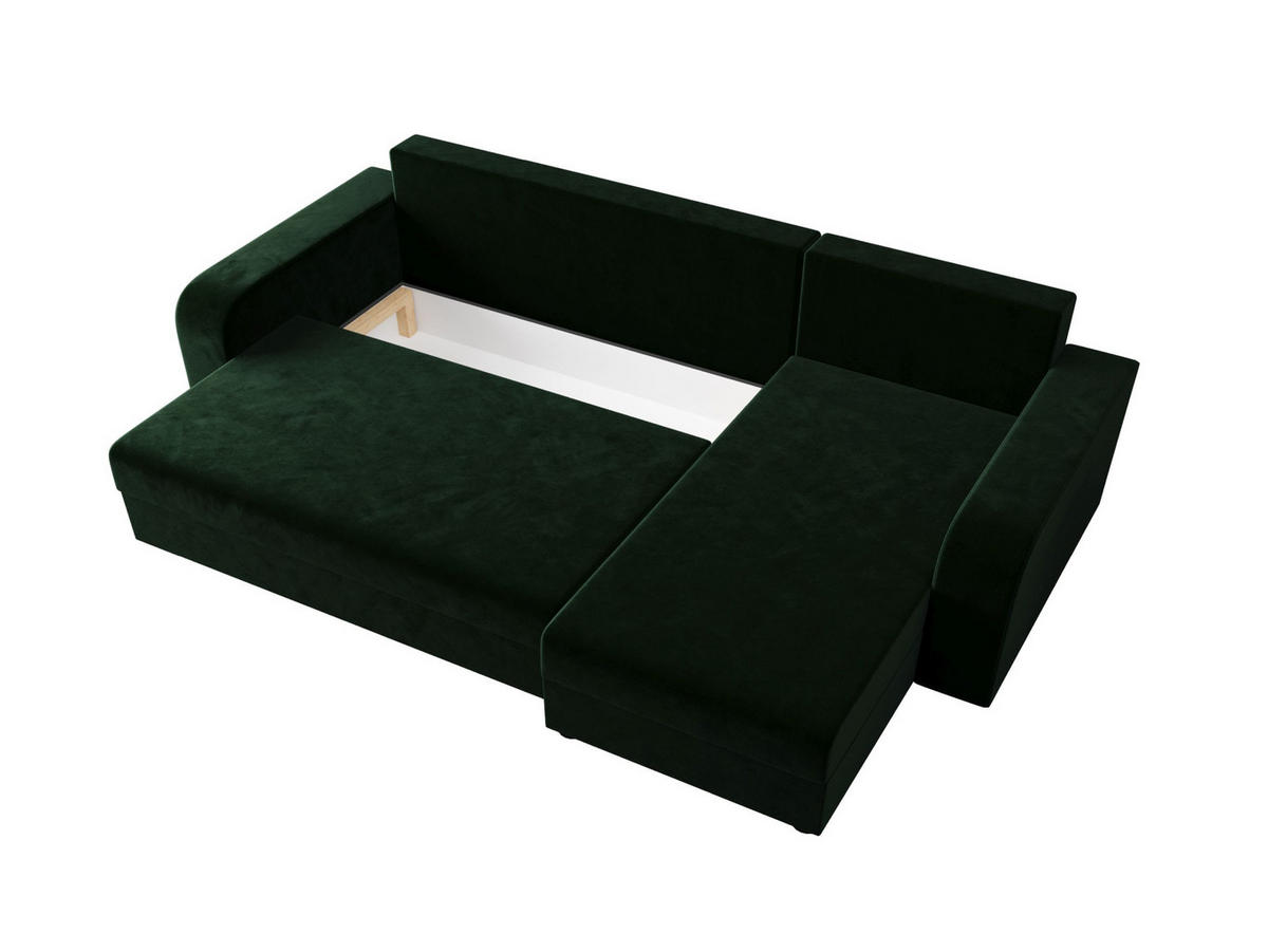 ECKSOFA HEWLET L BIS Itaka 10 Rechts mit Schlaffunktion - Dunkelgrün, Textil (240/140cm) - Bedante
