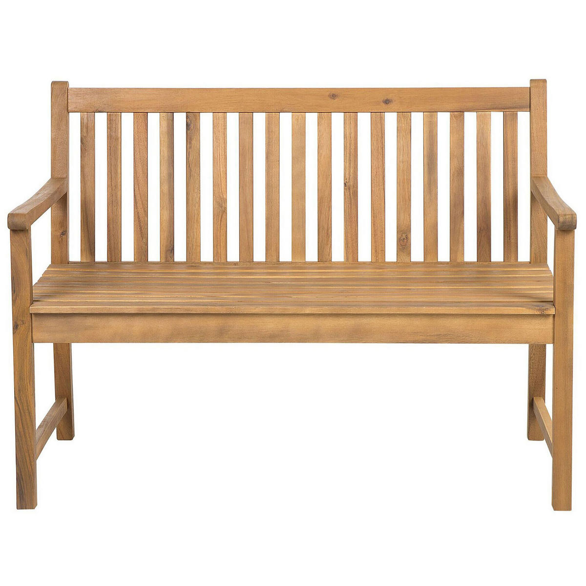 GARTENBANK zertifiziertes Holz hellbraun 120 cm Vivara - Hellbraun, Holz (120/88/61cm) - Beliani