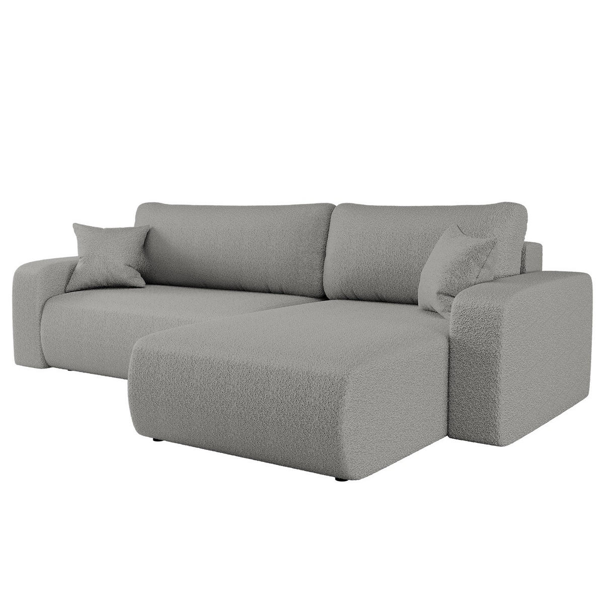 SCHLAFSOFA MILANO XL Und Bettkasten Stoff Quelle Grau Rechts - Grau, Holz (274/82/145cm) - Kaiser Möbel