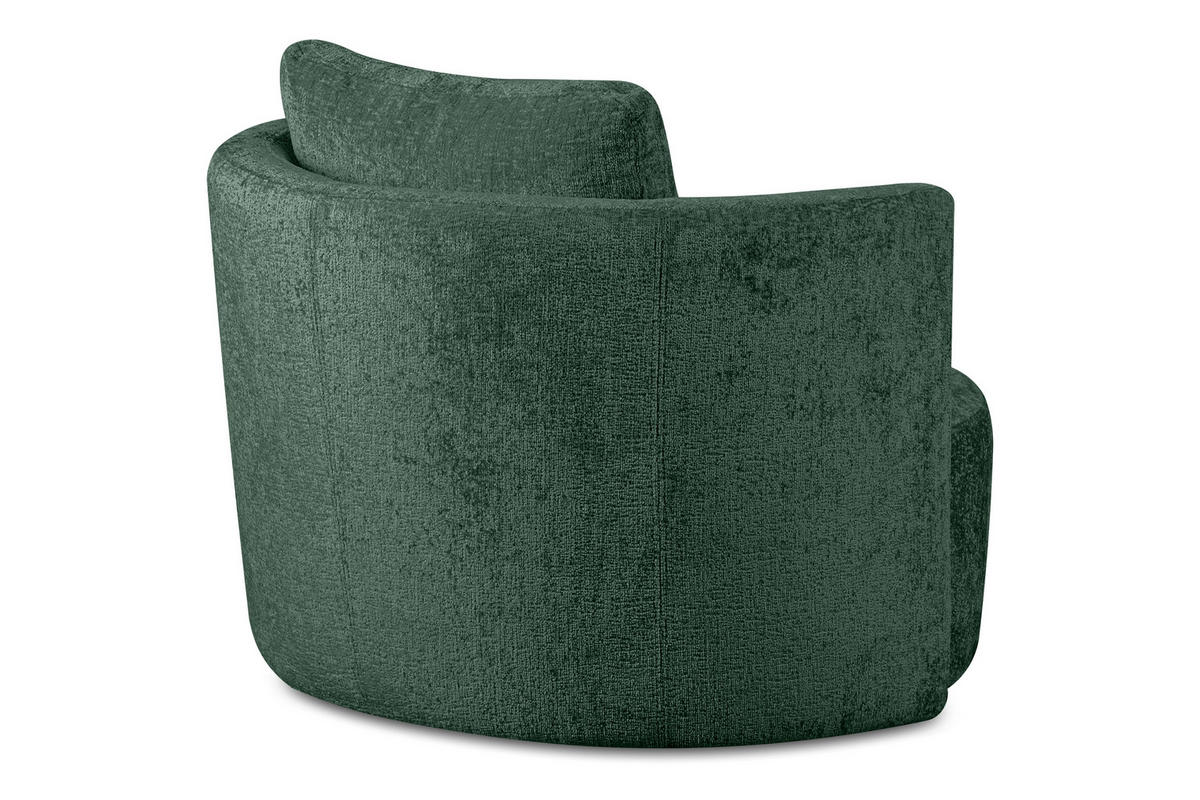 DREHSESSEL-SET RAGGI inkl. Sitzhocker, Chenille-Stoff, grün - Grün, Textil (92/75/80cm) - KONSIMO®