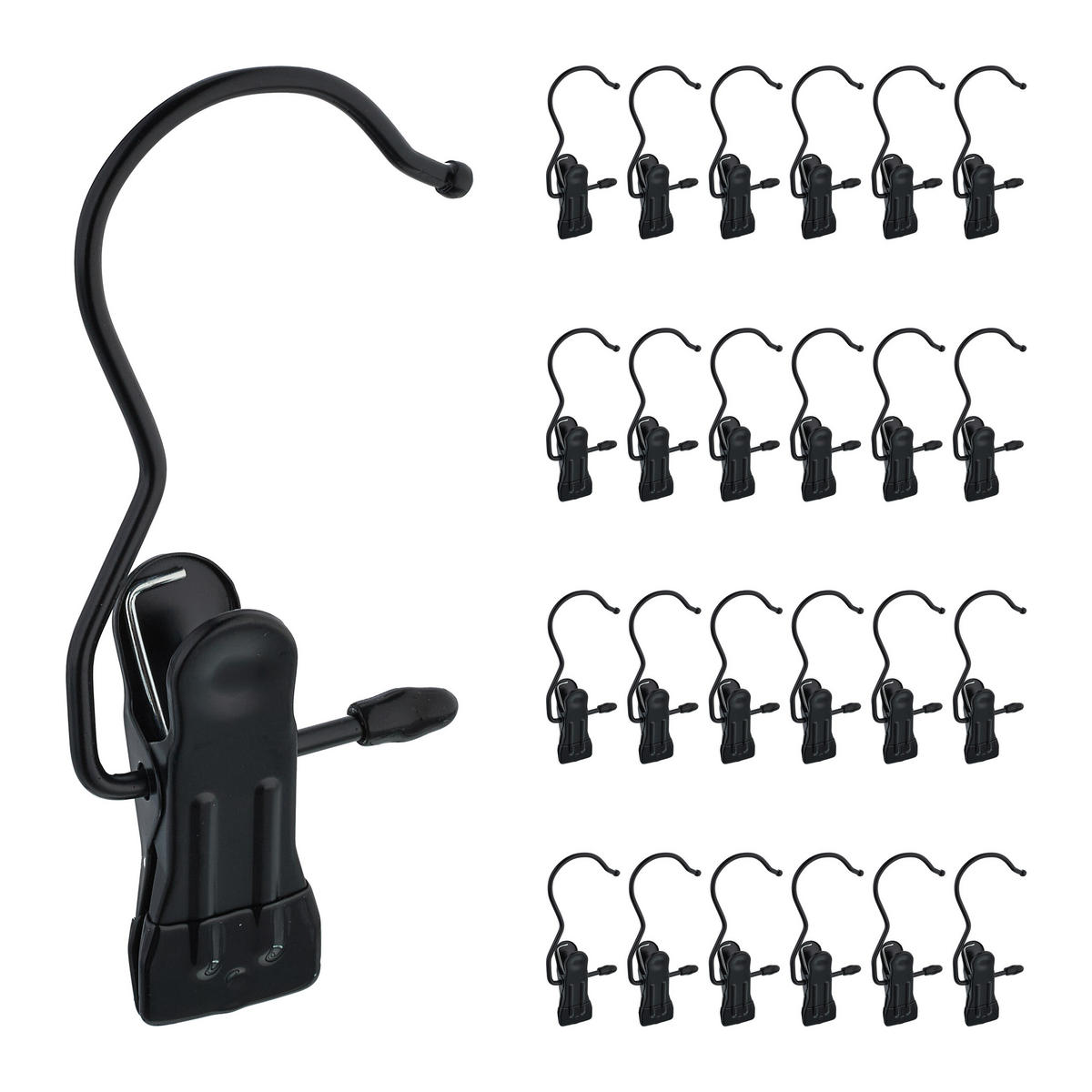 25XKLIPY na obuv - čierna, kov/plast (5/10.5/2cm) - Relaxdays