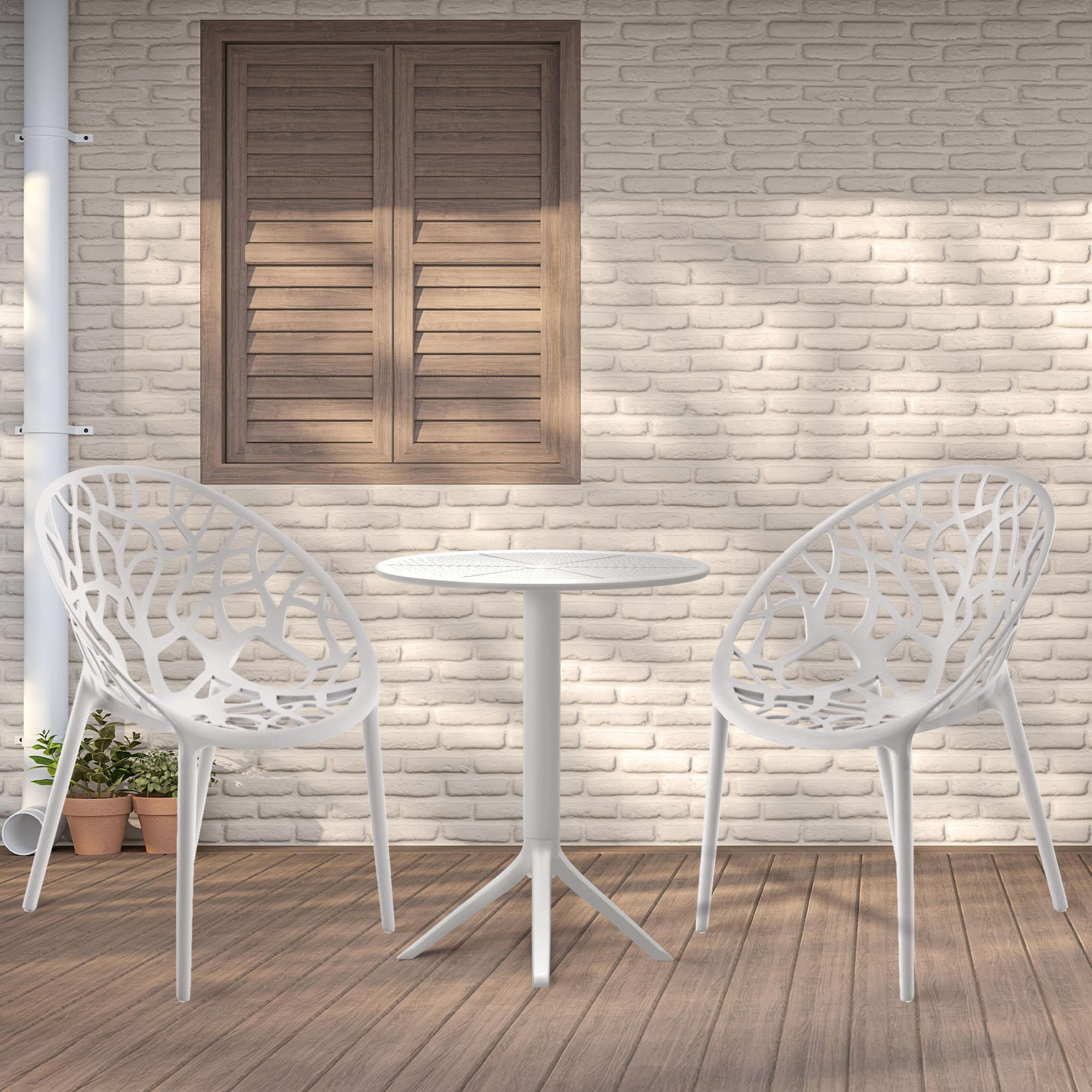 GARTENSITZGRUPPE Kunststoff Weiß (3-teilig) - Weiß, Kunststoff - CLP