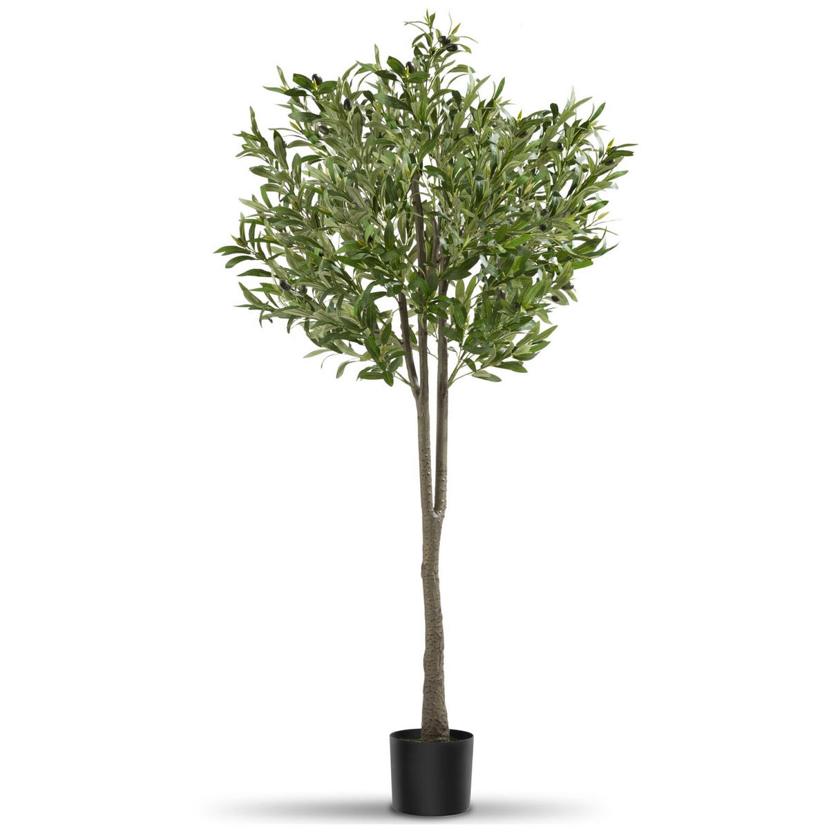 KÜNSTLICHER-OLIVENBAUM Oleand, stabiler Kunststoff-Blumentopf, grün - Grün, Kunststoff (150cm) - tectake