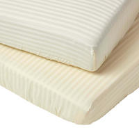 DAMAST-SPANNBETTLAKEN 2er-Set für Kinderbett, 70/140 cm - Creme, Textil (70/140cm) - Homescapes