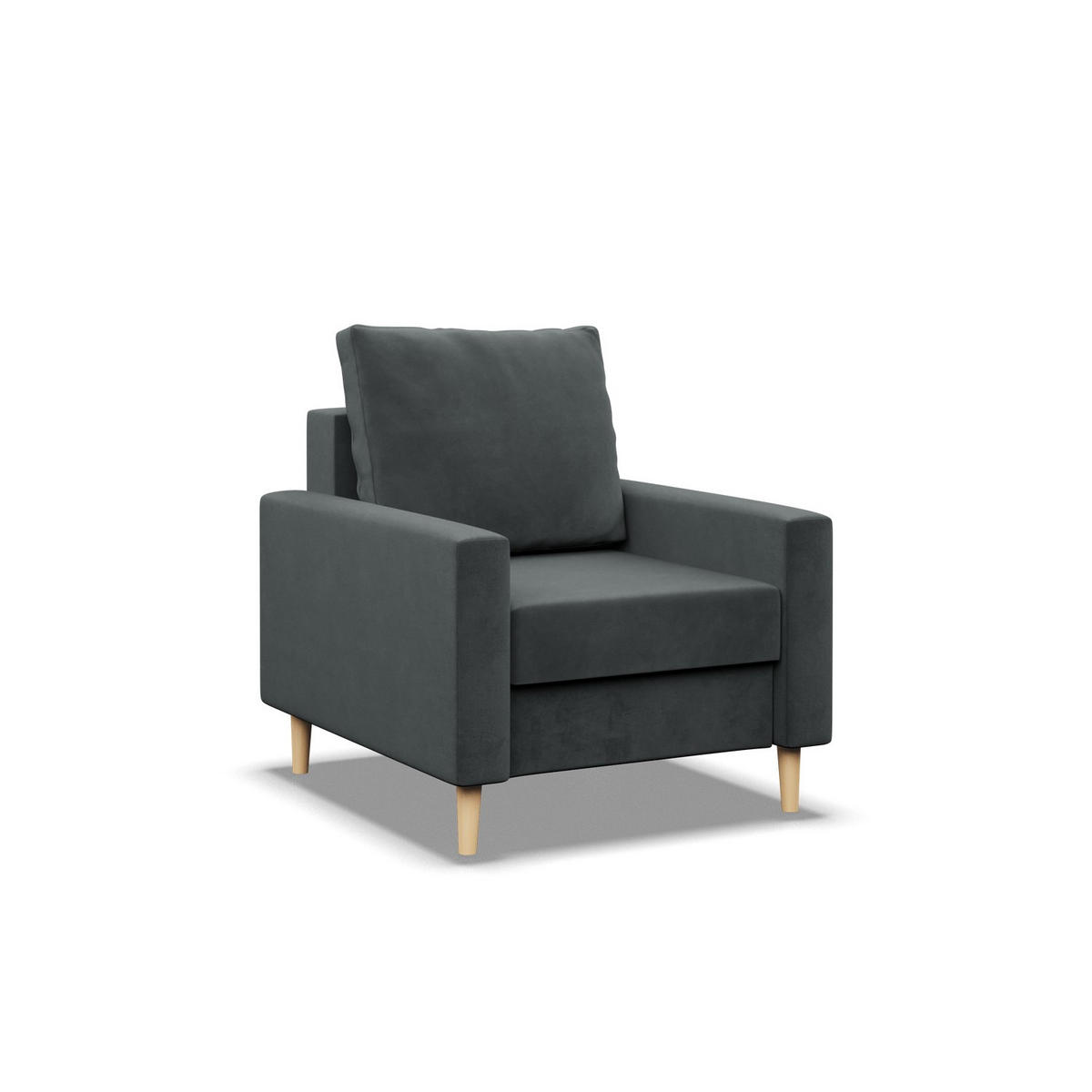 LOUNGESESSEL BLANK, BONELL, Dunkelgrau - Grau, Textil (75/92/92cm) - Mebligo