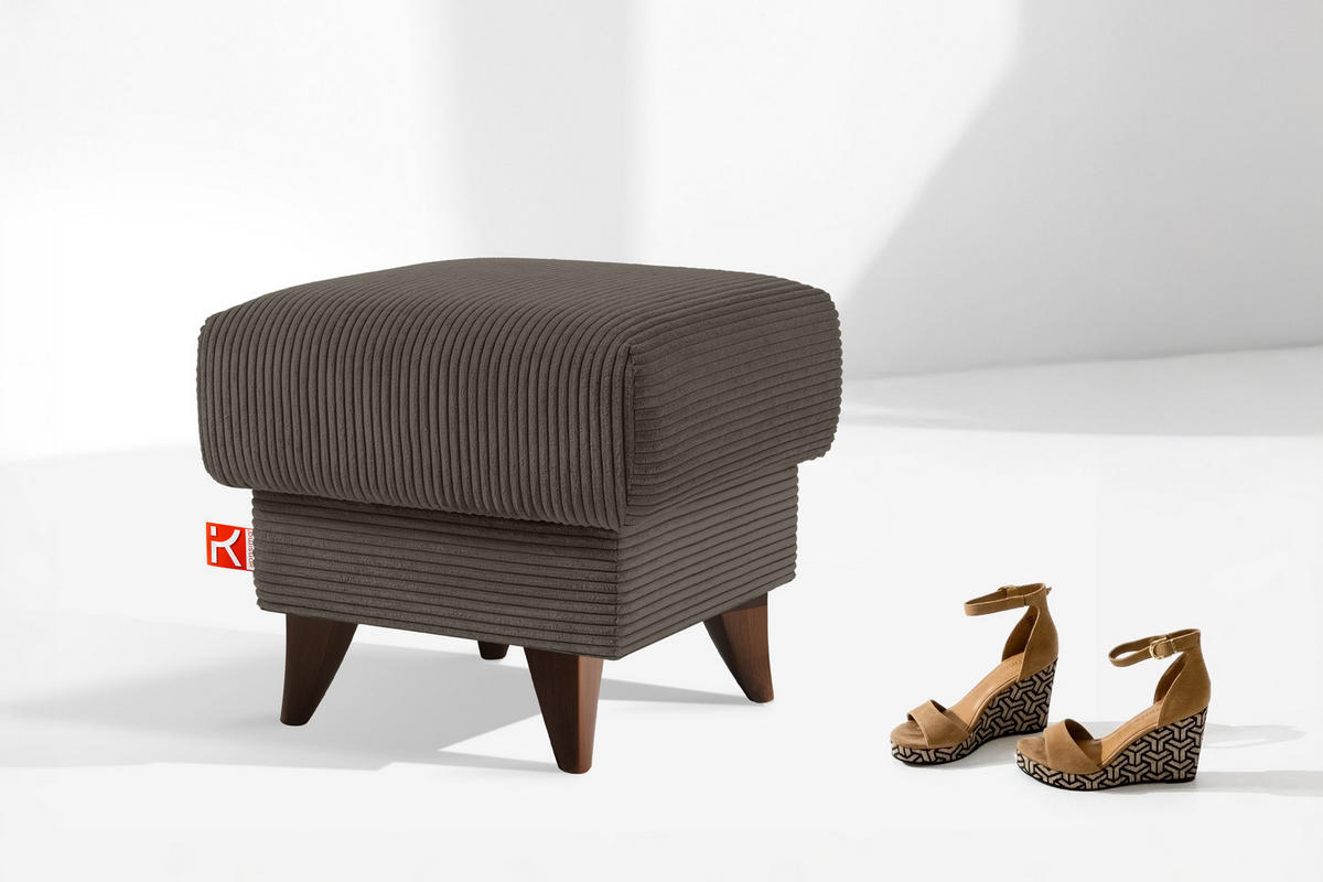 FUẞSTÜTZE GUSTAVO II, Graubeige - Greige/Beige, Holz/Holzwerkstoff (53/49/53cm) - KONSIMO®