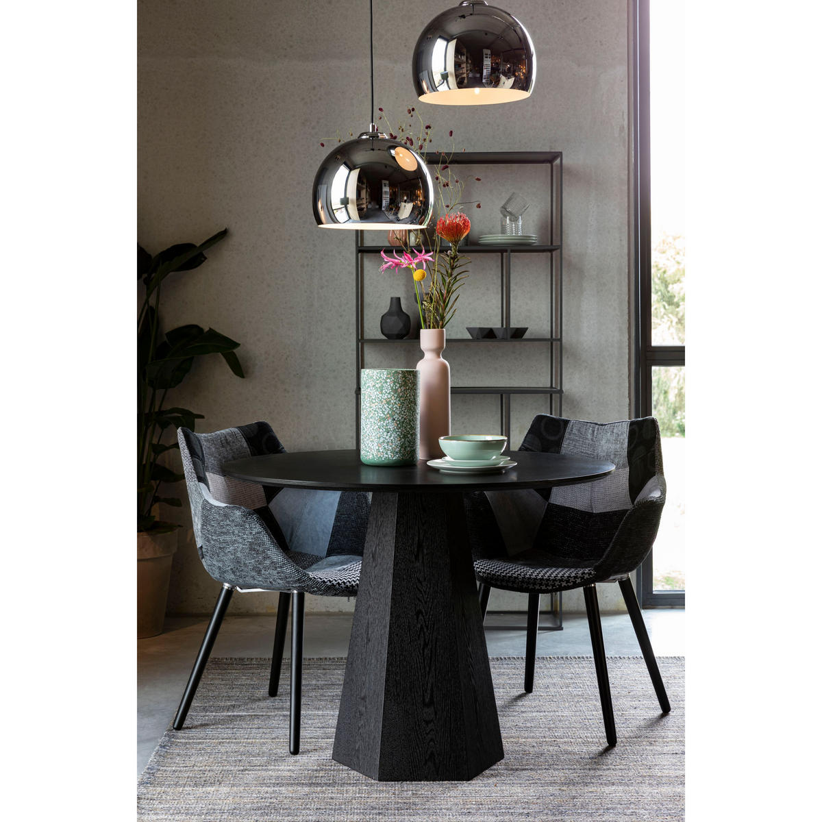 ESSTISCH Pilar Rund 100 cm Schwarz - Schwarz, Holzwerkstoff (100/100/76cm) - Zuiver