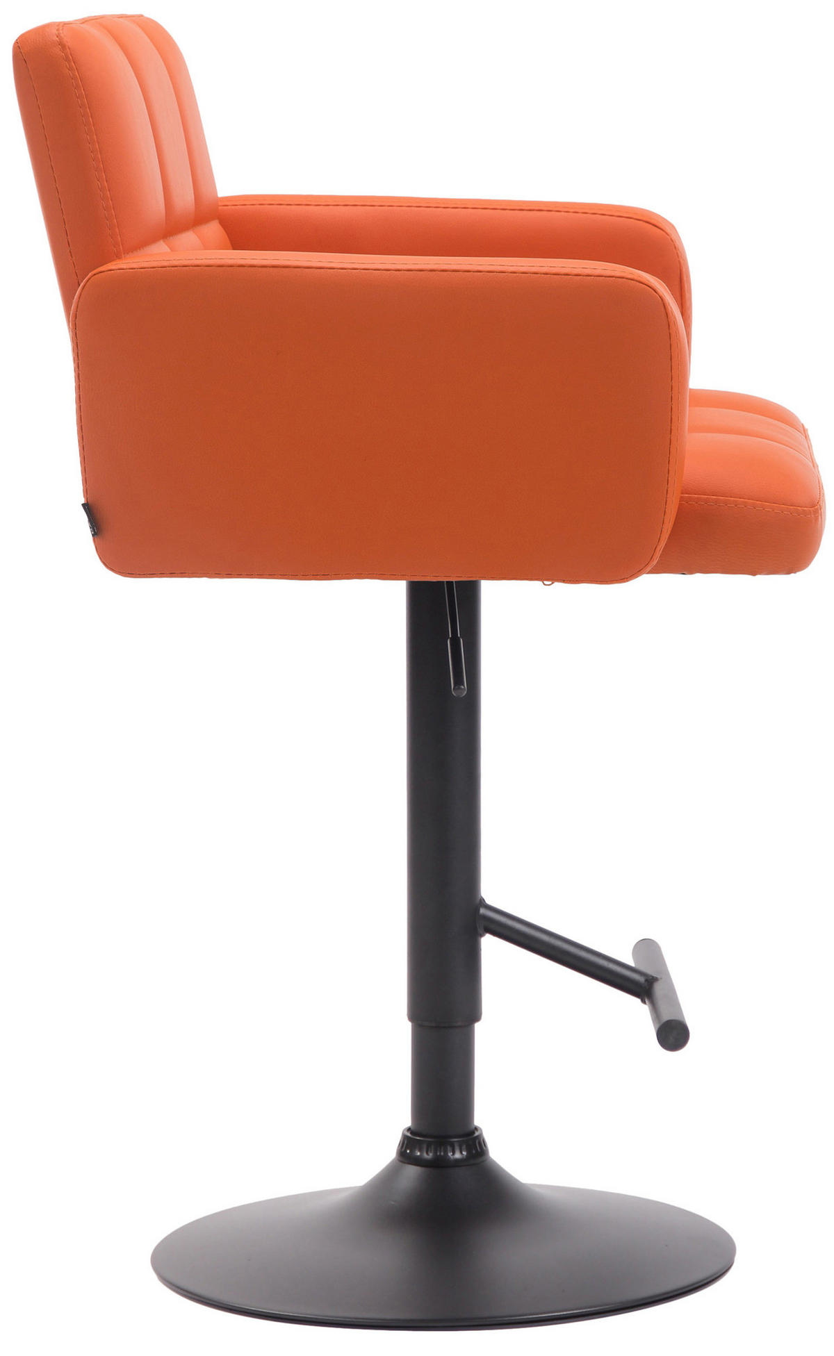 BARHOCKER Lausanne, Gestell schwarz, Kunstleder Orange - Schwarz/Orange, Kunststoff/Textil (60/100/56cm) - TPFLiving
