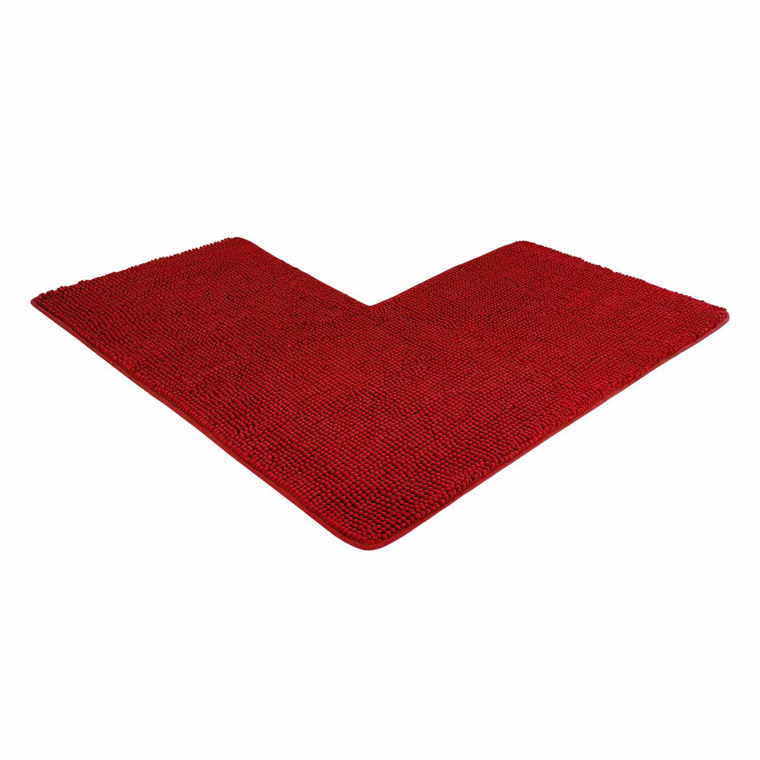 ECKBADEMATTE PARIS - Rot, Textil (100/100cm) - WohnDirect