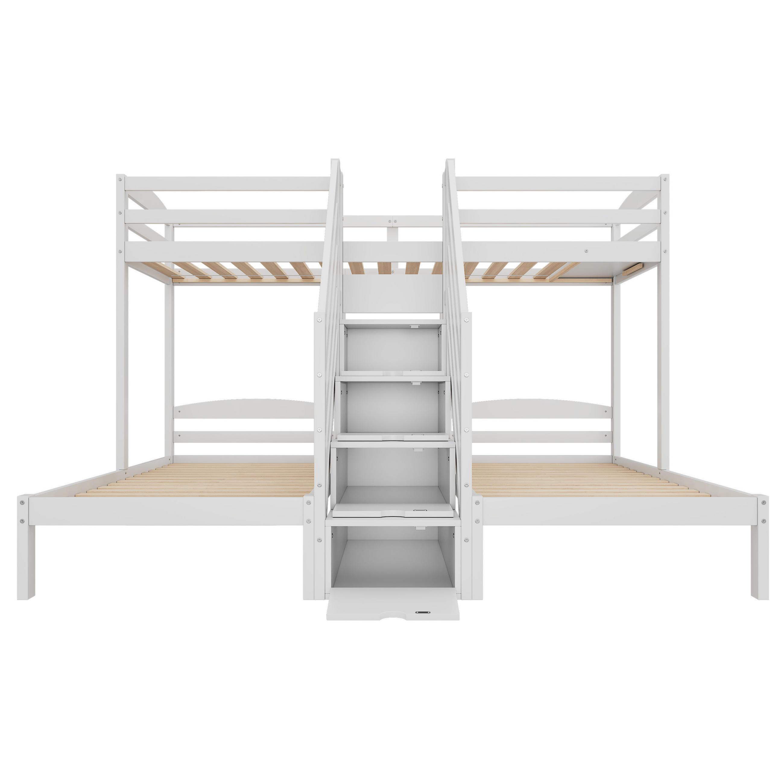ETAGENBETT 3er Set Weiß - Weiß, Holz (90/200cm) - ComfortXL