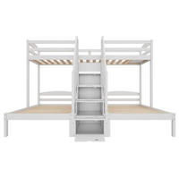 ETAGENBETT 3er Set Weiß - Weiß, Holz (90/200cm) - ComfortXL