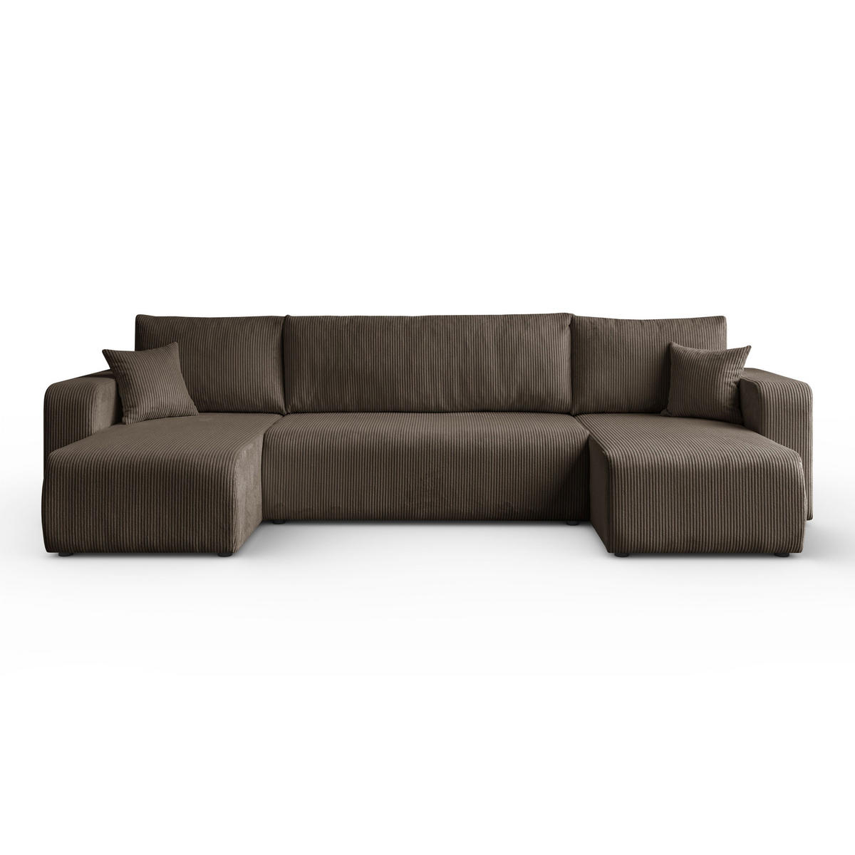 ECKSOFA PRESTIGE U mit Schlaffunktion, Poso 06 - Braun, Textil (317/83/143cm) - Lookway