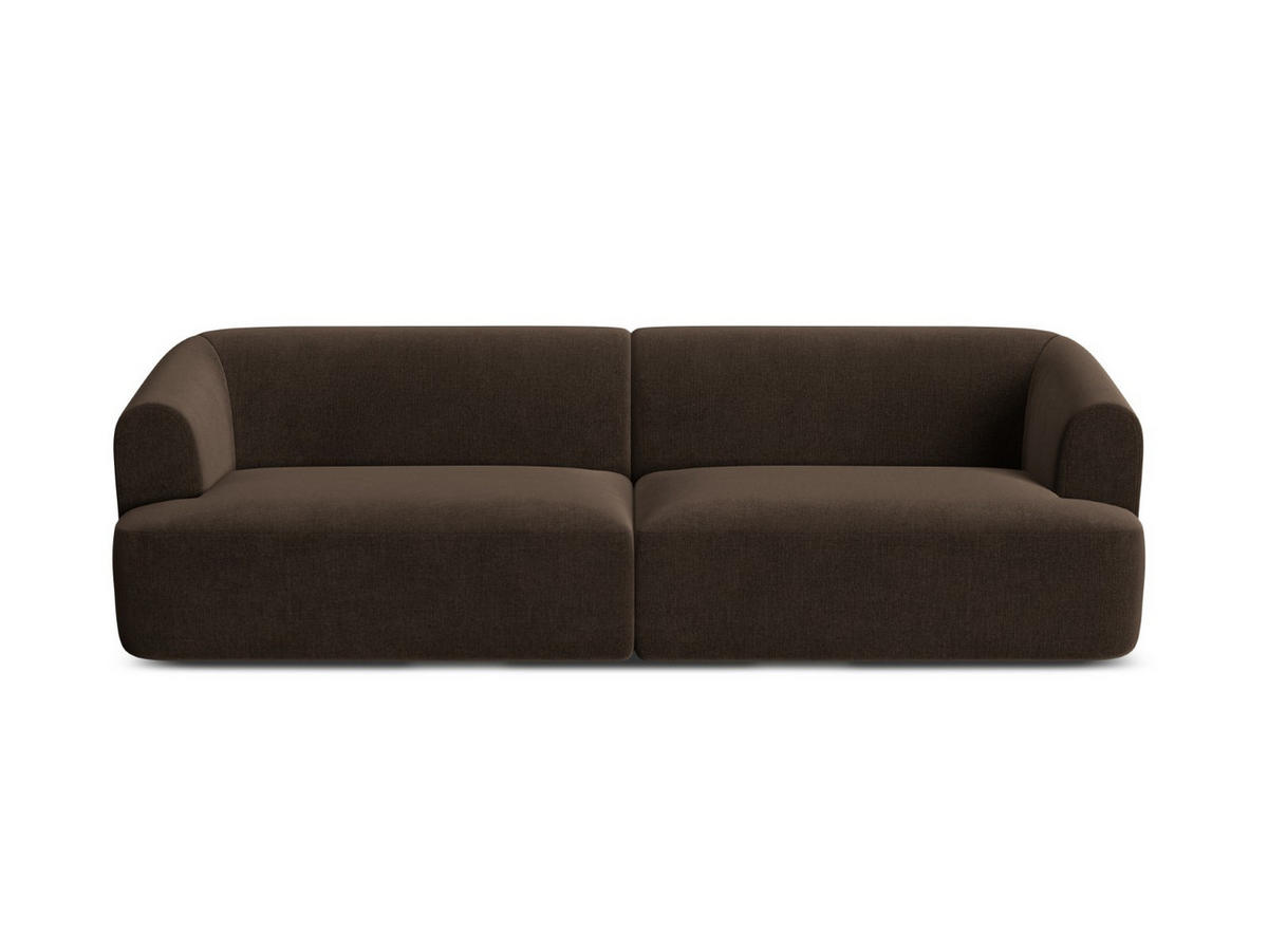 MODULARES-SOFA Campi aus Samt Schokolade 4 Sitzplätze - Dunkelbraun, Textil (90/70/255cm) - Cosmopolitan Design