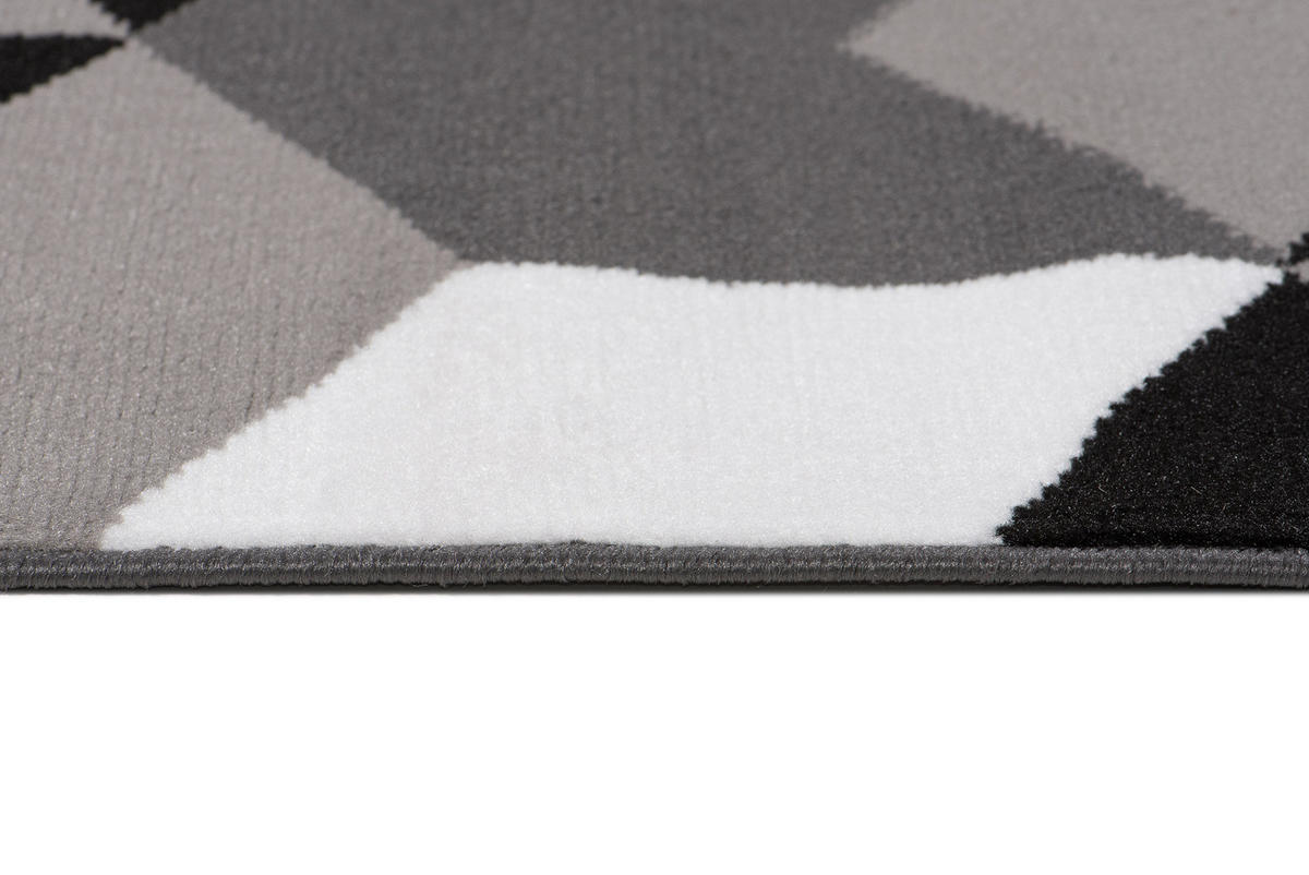 TEPPICH MAYA Dunkelgrau Geometrisch Gitter Figuren 200/300 cm - Dunkelgrau, Textil (200/300cm) - Tapiso