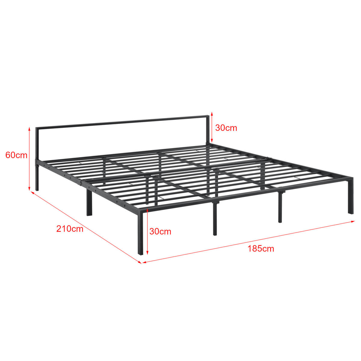 METALLBETT Imatra - Schwarz, Metall (180/200cm) - [en.casa]