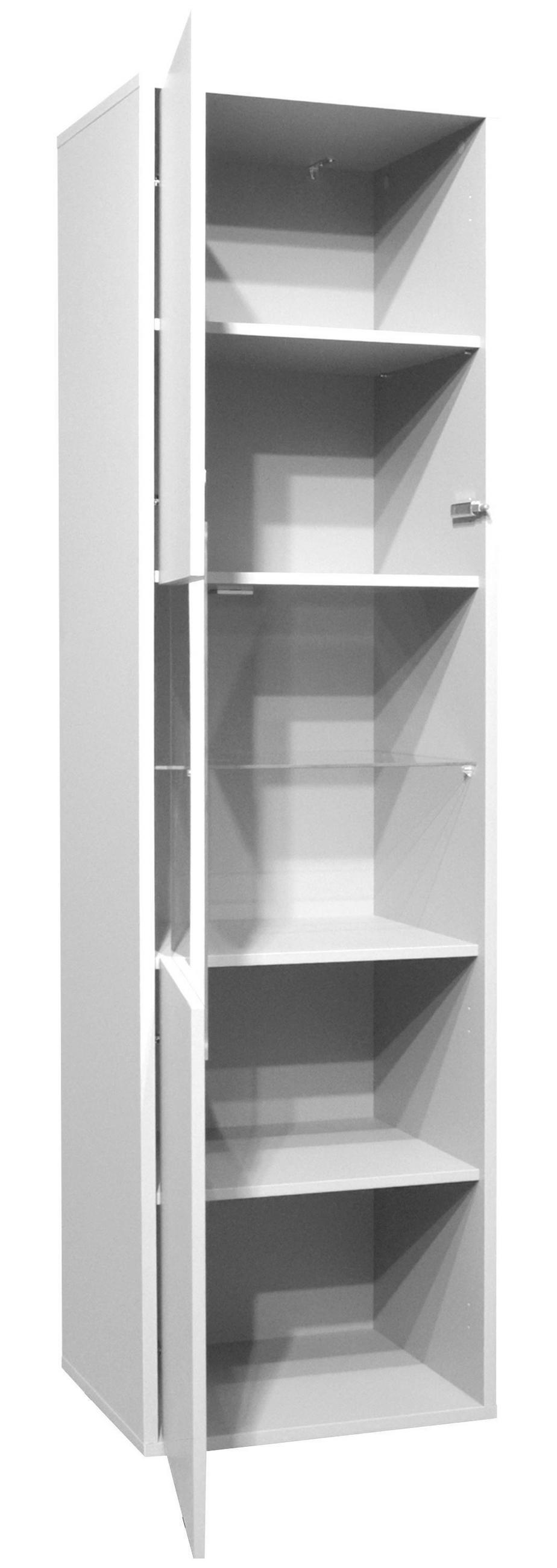 VITRINE Erna 51x45x182 Kreidegrau matt Lack - Hellgrau, Holzwerkstoff (51/182/45cm) - 58aufmkessel