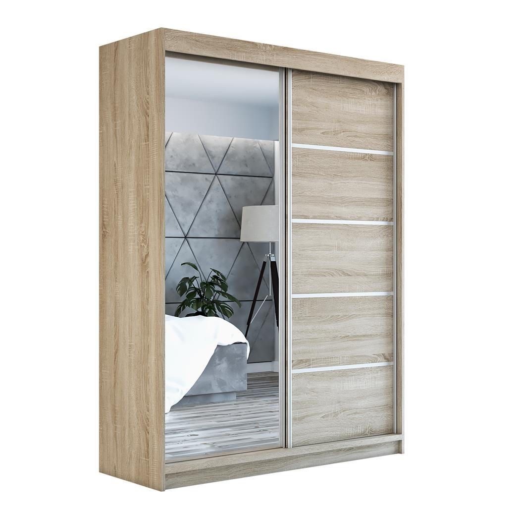 SCHWEBETÜRENSCHRANK 160 CM GAP Farbe: Sonoma - Braun, Holzwerkstoff (160/215/59.5cm) - A&J MöbelLand