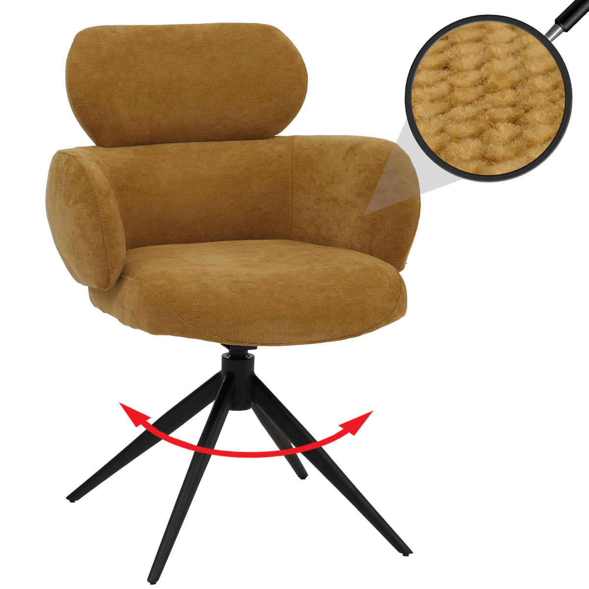 ESSZIMMERSTUHL Gelb - Gelb, Textil (61/86/69cm) - MCW