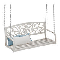 HÄNGEBANK - Weiß, Metall (133/190/55cm) - Relaxdays