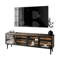 TV-ELEMENT LINEA LOFT mit LED-Beleuchtung Eiche + Schwarz - Eichefarben, Holzwerkstoff (181/62/39cm) - Lookway