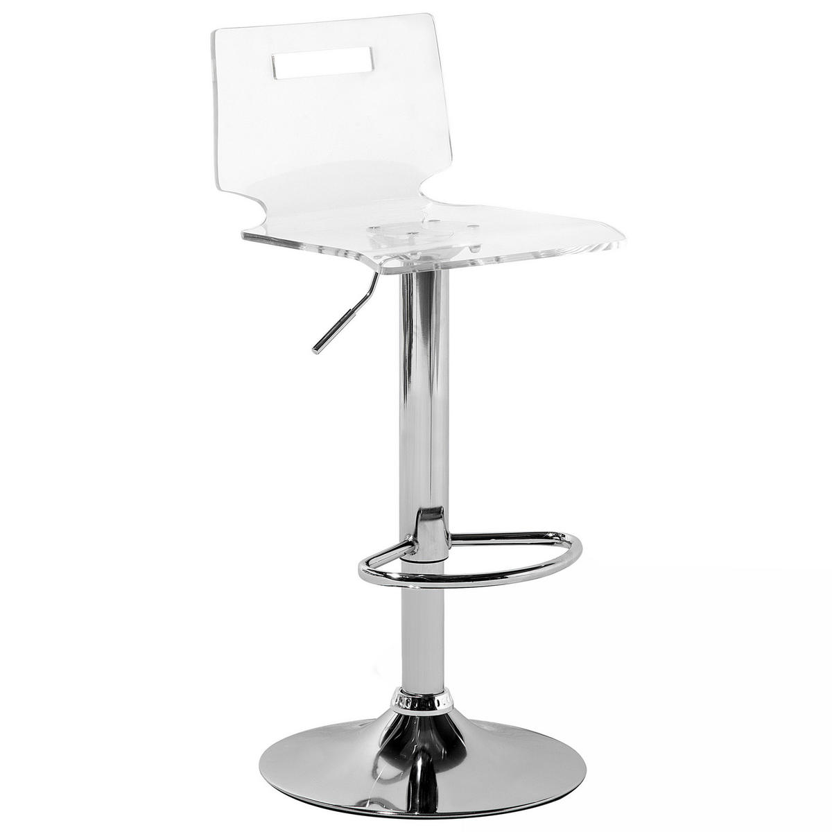 BARHOCKER 2er-Set Kunststoff Transparent Malta - Transparent, Kunststoff/Metall (38/102/38cm) - Beliani