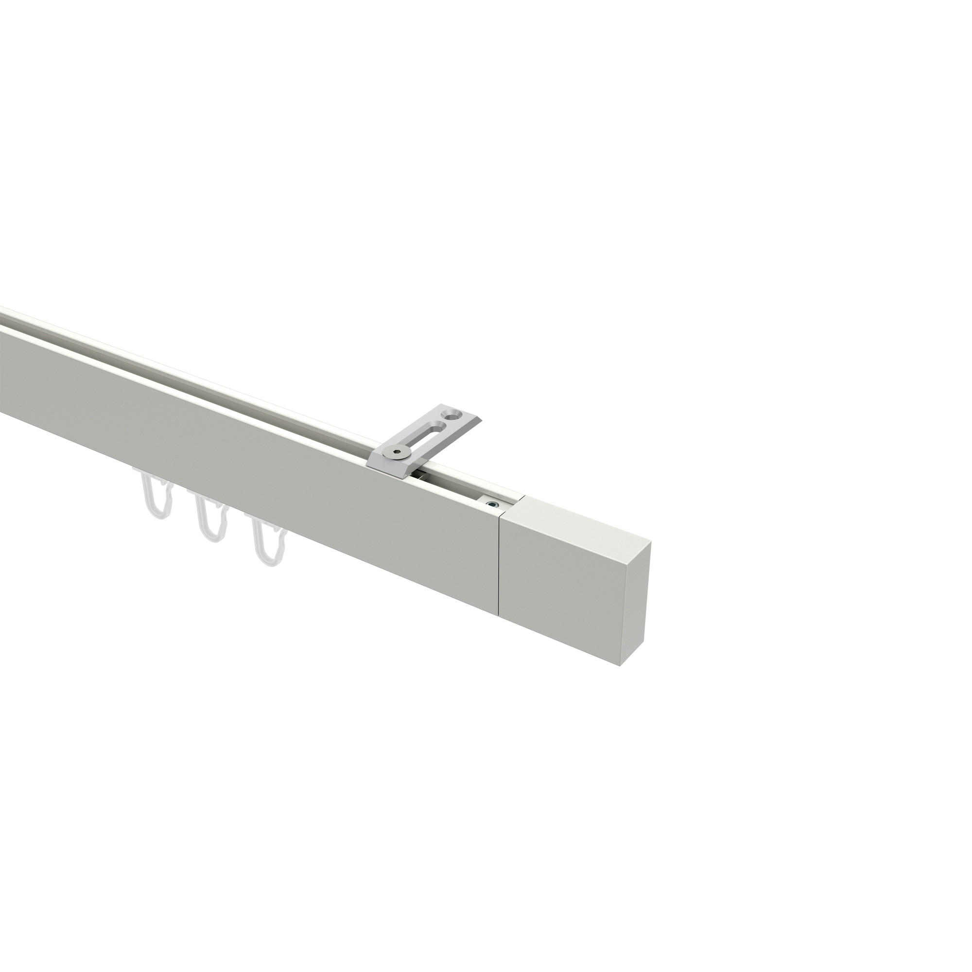 INNENLAUF-GARDINENSTANGEN-SET Smartline Lox 320 cm (geteilt in 2 x 160 cm), 1-läufig, 14x35 mm Weiß - Weiß, Metall (320cm) - INTERDECO