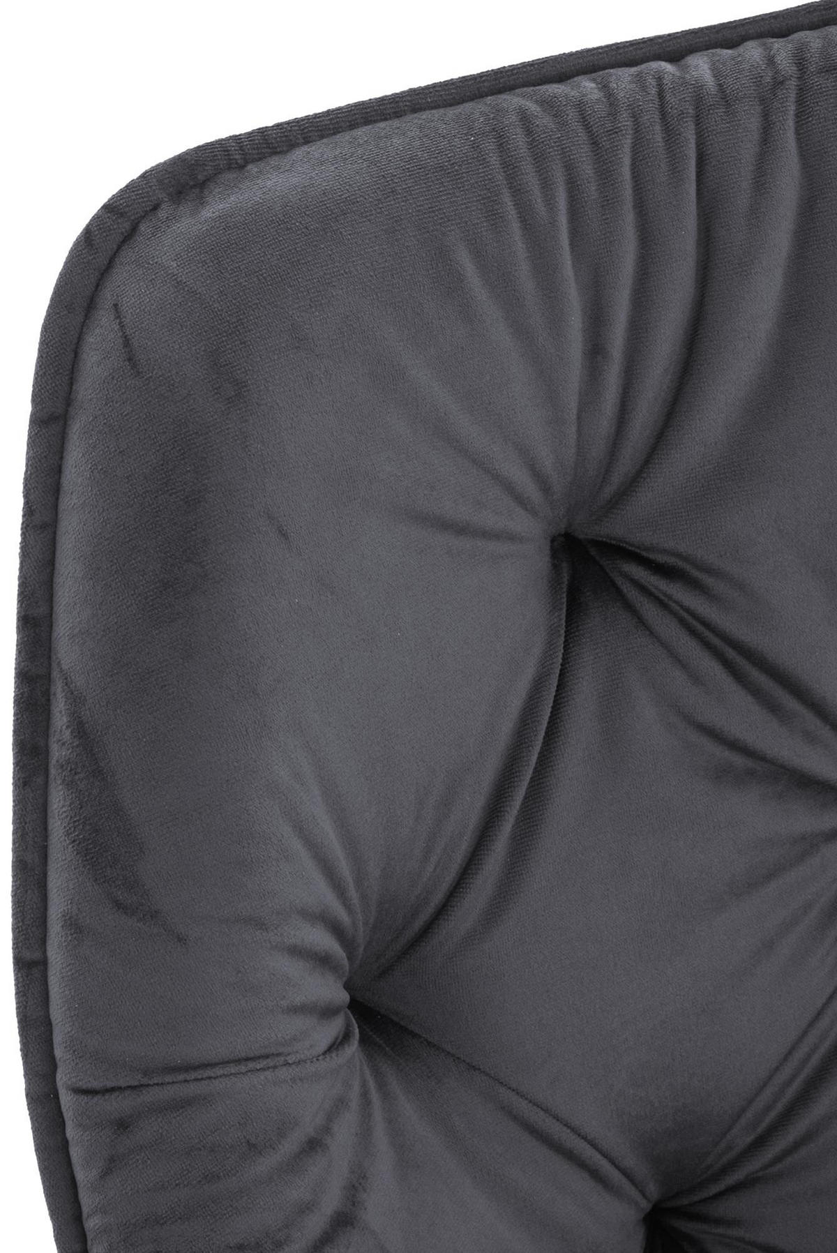 ARMLEHNENSTUHL Samt Dunkelgrau - Dunkelgrau/Schwarz, Textil/Metall (58/83/62cm) - CLP