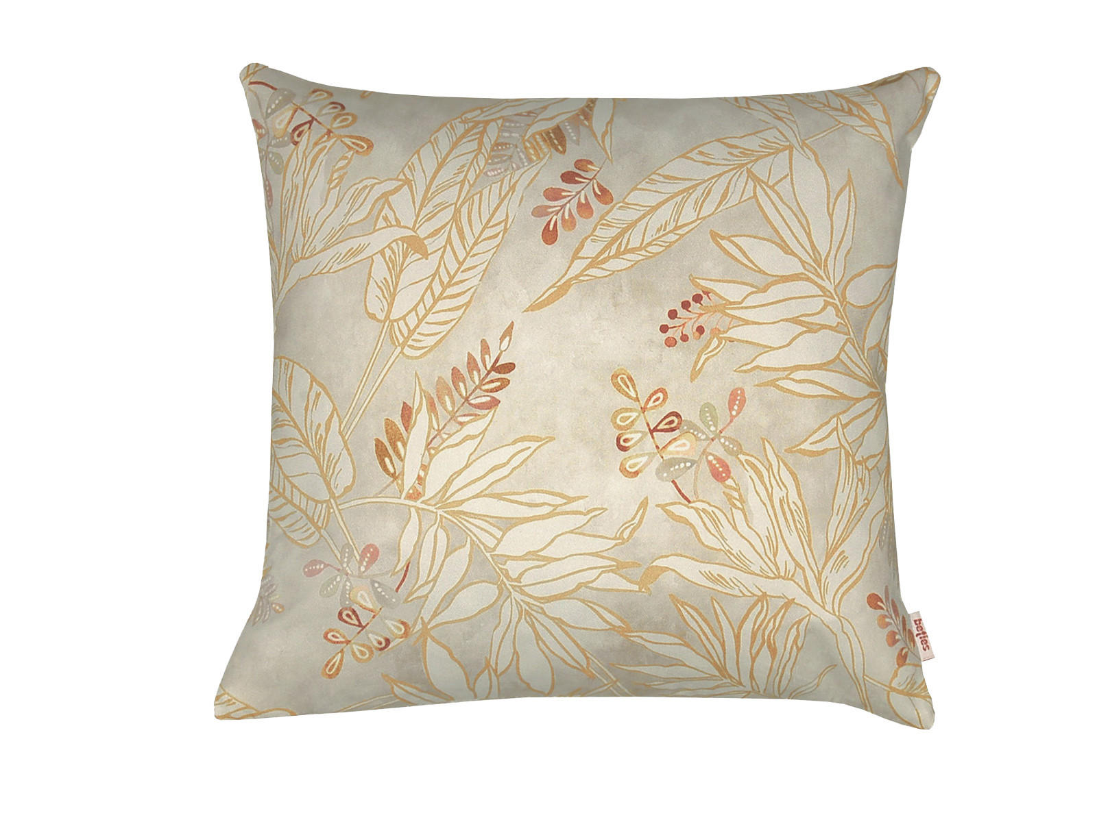 KISSENHÜLLE Blattgold taupe 100% Baumwolle 40/40 cm - Taupe, Textil (40/40cm) - beties Heimtextil