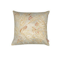 KISSENHÜLLE Blattgold taupe 100% Baumwolle 40/40 cm - Taupe, Textil (40/40cm) - beties Heimtextil