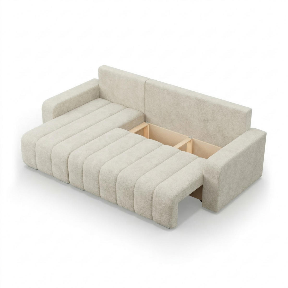 ECKSOFA MIT SCHLAFFUNKTION ABRIELLE BONELL Beige - Beige, Textil (144/237cm) - Mebligo