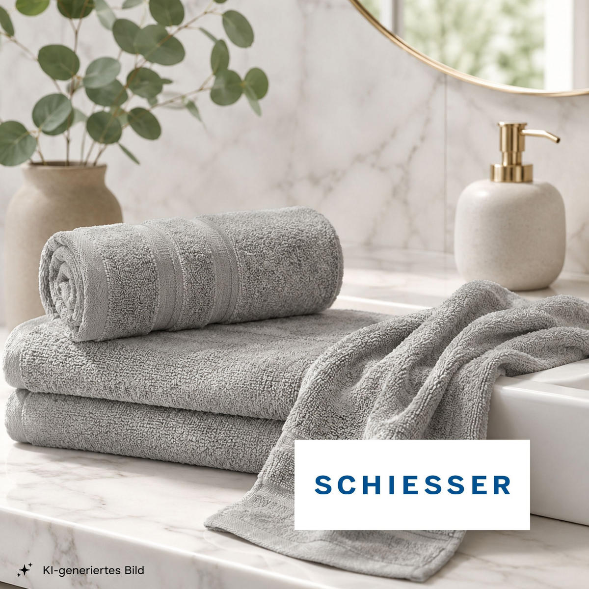 GÄSTETUCHSET Miro - 4-teilig - 30 x 50 cm - Silber - Grau, Textil (30/50cm) - SCHIESSER