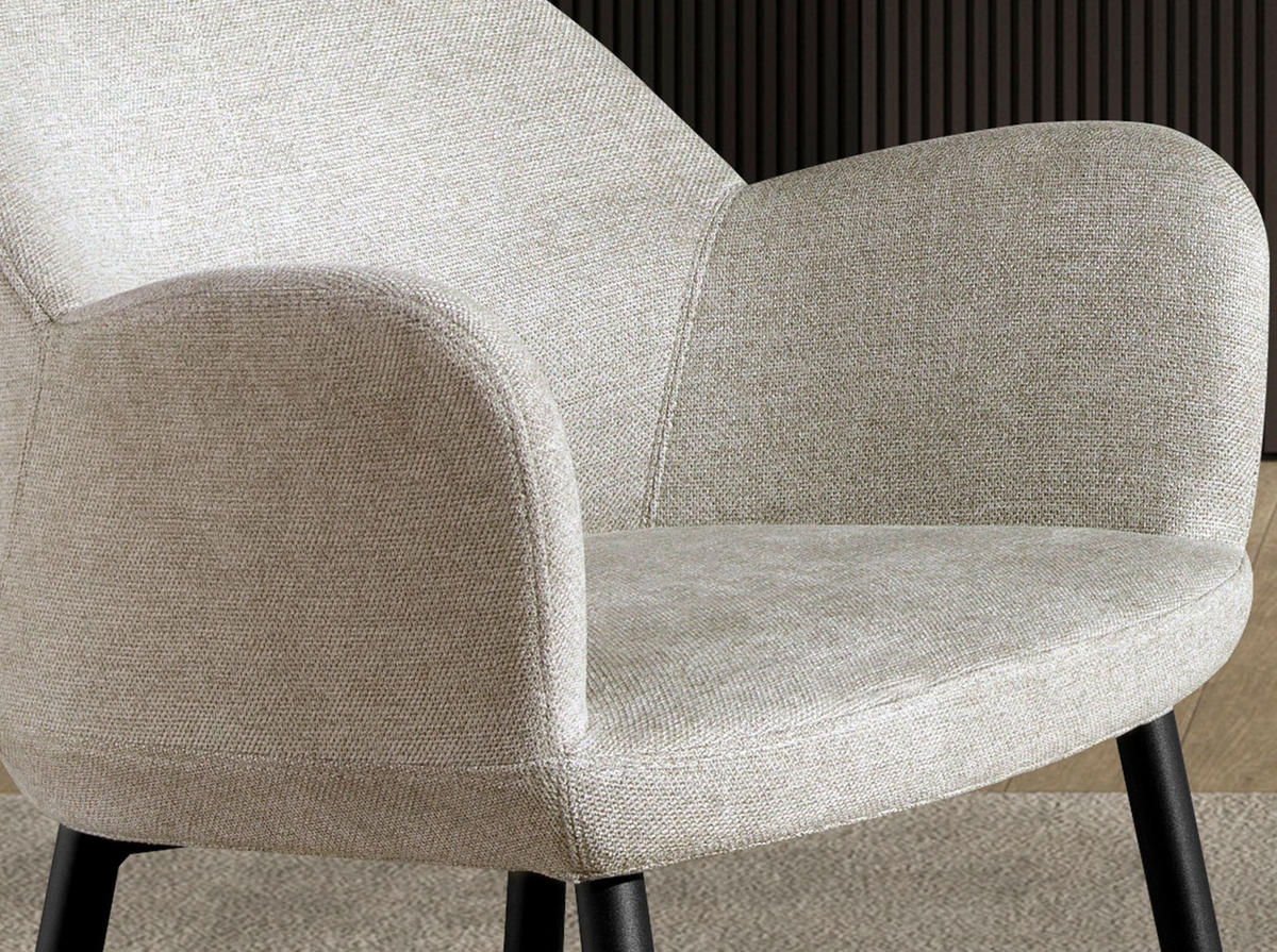 BARHOCKER aus hellgrauem Stoff - Hellgrau, Textil/Metall (56/96/55cm) - ANGEL CERDA