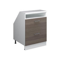 KUHINJSKI ORMAR ZA KOSINE KROVA R-Line Plemenita Siva 60 cm s 2 ladice, korpus ormara dubine 60 cm - bijela/siva, drvni materijal (60/83.8/60cm) - Vicco
