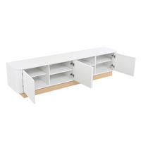 TV-ELEMENT 200/40/47.5 cm Weiß mit 4-türig und Stauraum - Weiß, Holz (200/47.5/40cm) - Oxeza