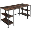COMPUTER-SCHREIBTISCH Stoke,137 x 55 x 75 cm,Industrial Holz dunkel, rustikal - Rostfarben, Holz (137/55/75cm) - tectake
