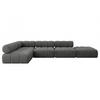 ECKSOFA modulares Sofa Favio-L2 - 380x190x70 cm Dunkelgrau Velours - Dunkelgrau, Holzwerkstoff/Textil (380/190cm) - ALTDECOR