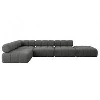 ECKSOFA modulares Sofa Favio-L2 - 380x190x70 cm Dunkelgrau Velours - Dunkelgrau, Holzwerkstoff/Textil (380/190cm) - ALTDECOR