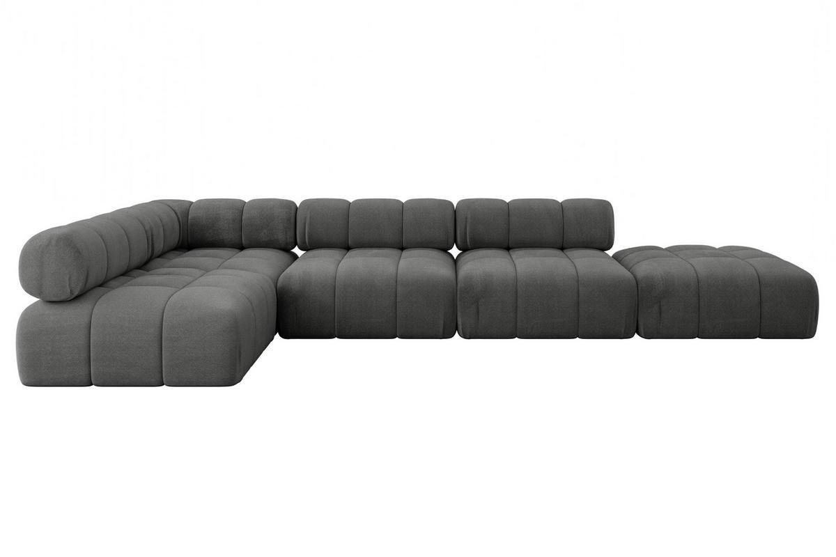 ECKSOFA modulares Sofa Favio-L2 - 380x190x70 cm Dunkelgrau Velours - Dunkelgrau, Holzwerkstoff/Textil (380/190cm) - ALTDECOR