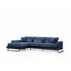 ECKSOFA mit verstellbarer Rückenlehne - Blau/Schwarz, Holz/Textil (304/190cm) - myHomelando