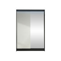SCHWEBETÜRENSCHRANK Lino I mit RGB LED Beleuchtung - Schwarz/Weiß, Holzwerkstoff/Metall (120/200/58cm) - MIRJAN24