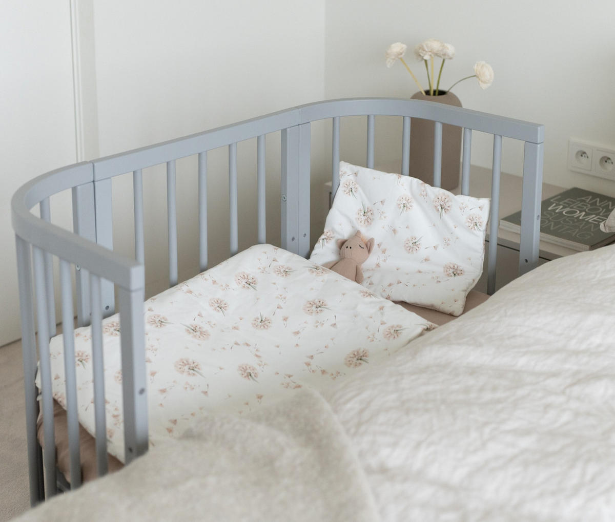 BABYBETT GREY, 5in1 mit Matratze - Grau, Holz (65.5/92cm) - waldin