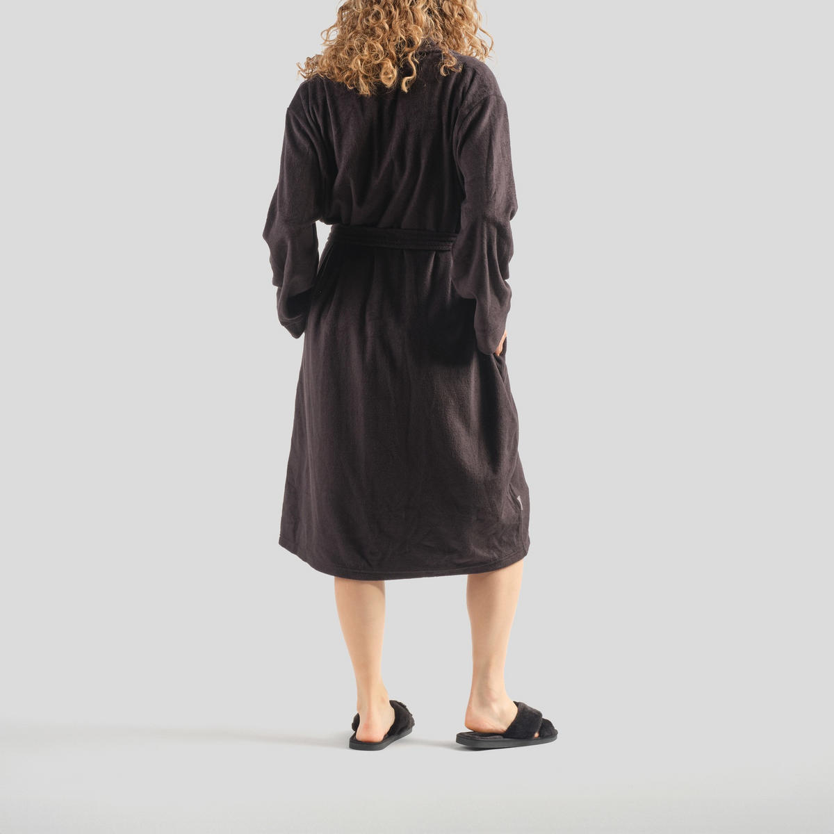 BADEMANTEL MIT BAUMWOLLE Polina - Schwarz, Textil (Einheitsgrößenull) - home&you