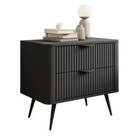 NACHTTISCH mit 2 Schubladen BELLO Schwarz - Schwarz, Holzwerkstoff (63/55/38cm) - Compleo24
