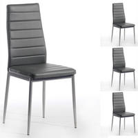 ESSZIMMERSTUHL NATHALIE 4ER-SET - Grau, Textil/Metall (43/100/50cm) - IDIMEX