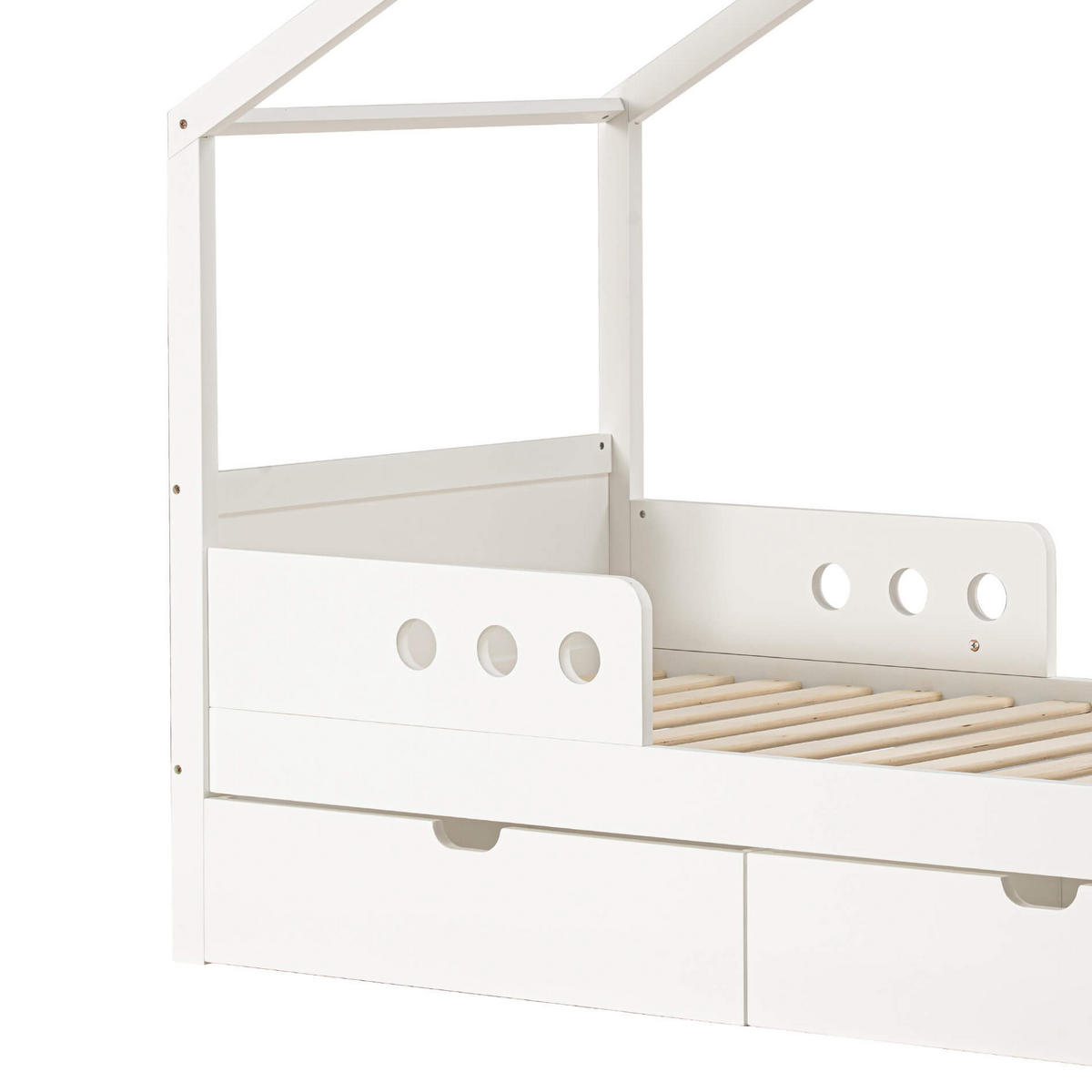 KINDERBETT Weiß 86/170/151 cm - Weiß, Holz (170/151/86cm)