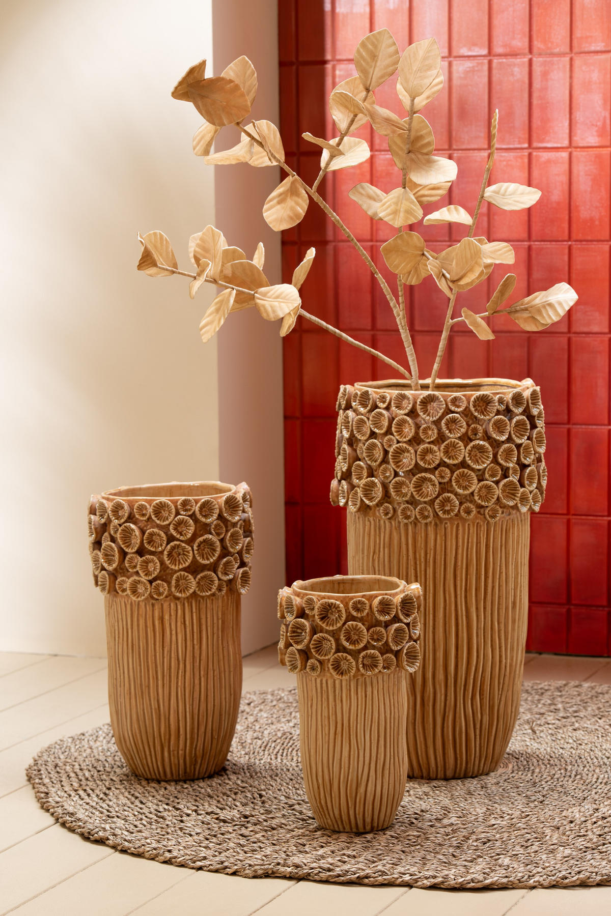 VASE OCHRION - Töpferei - Gelb - M - Ø 24.5 cm - Gelb, Keramik (41cm) - J-Line